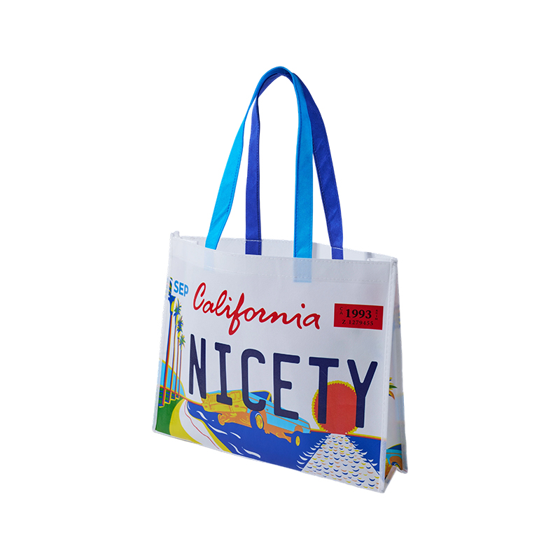 Нетканая сумка из лазерной пленки в стиле ретро с цветными блоками